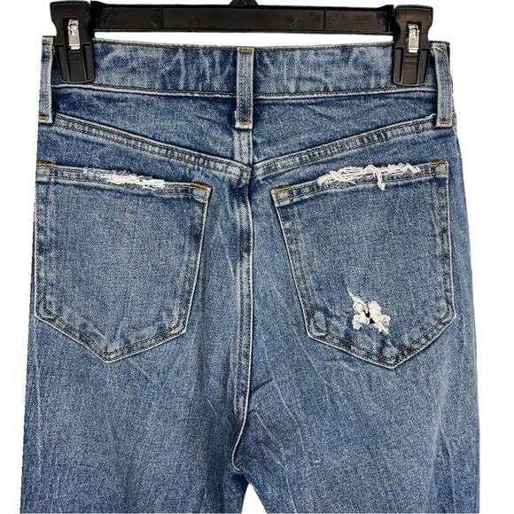 Abercrombie & Fitch Curve Love High Rise Mom Jeans Distressed Size 25 - Picture 5 of 11